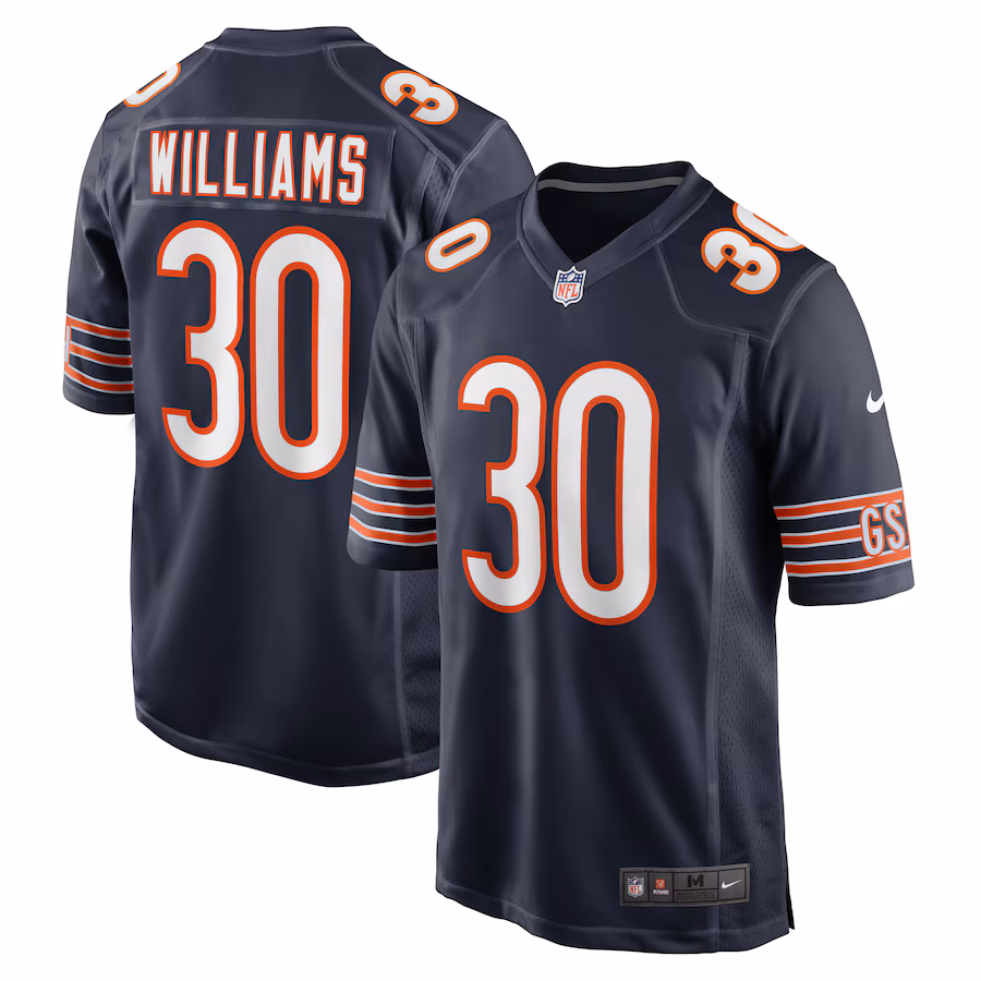 Men's Chicago Bears Joejuan Williams Nike Navy Game Jersey