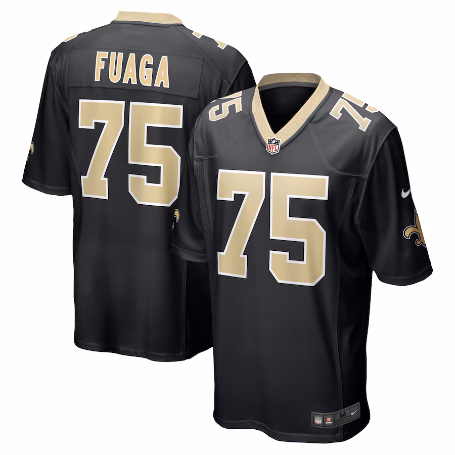 Men's New Orleans Saints Taliese Fuaga Nike Black Player Game Jersey