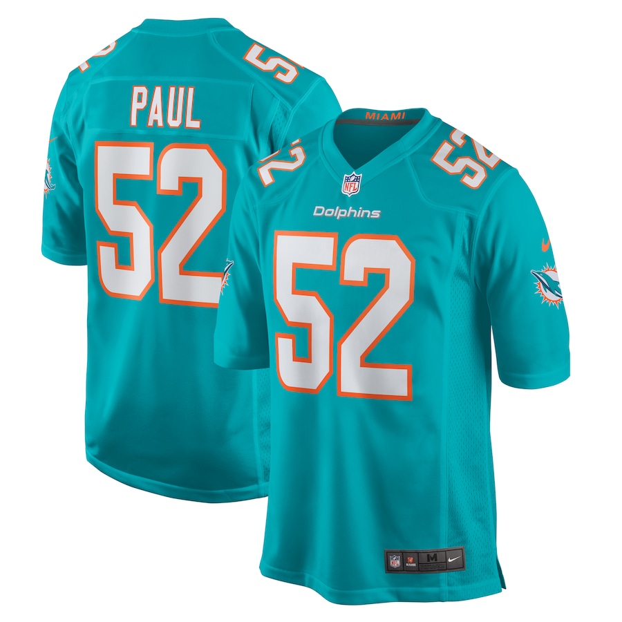 Men's Miami Dolphins Patrick Paul Nike Aqua Game Jersey