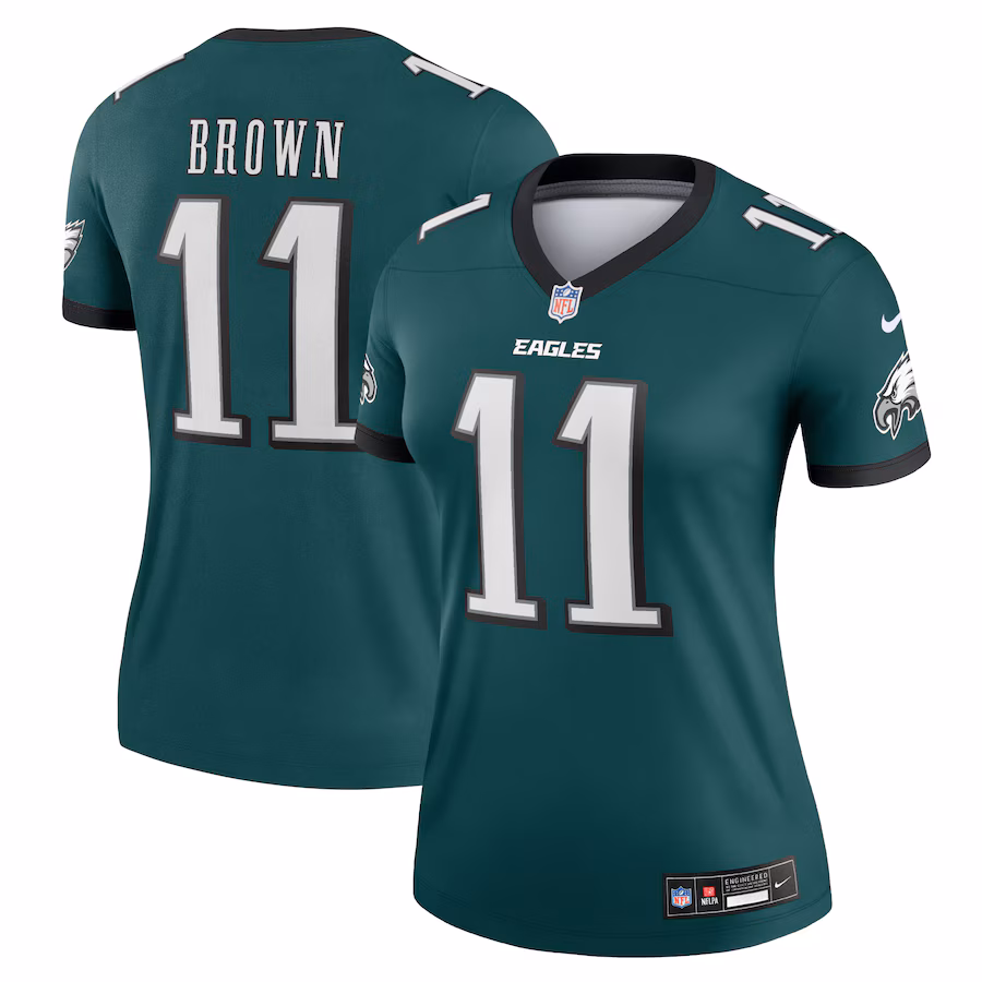 Women's Philadelphia Eagles A.J. Brown Nike Midnight Green Legend Player Performance Top