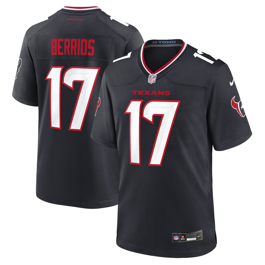 Men's Houston Texans Braxton Berrios Nike Navy Team Game Jersey