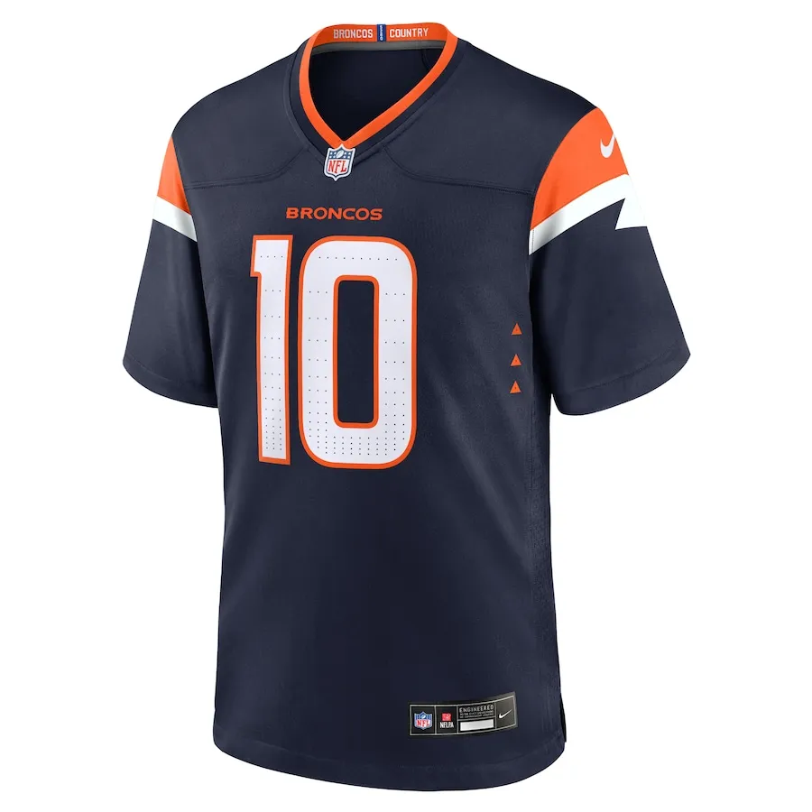 Men's Denver Broncos Bo Nix Nike Navy Alternate Game Jersey