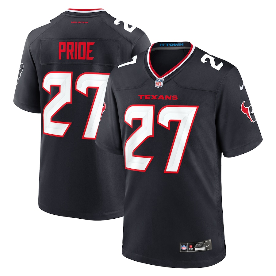 Men's Houston Texans Troy Pride Nike Navy Team Game Jersey