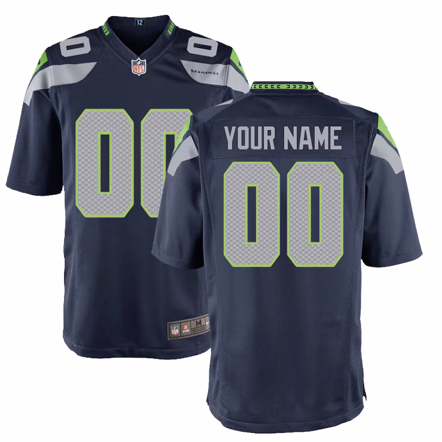 Youth Seattle Seahawks Nike College Navy Custom Game Jersey