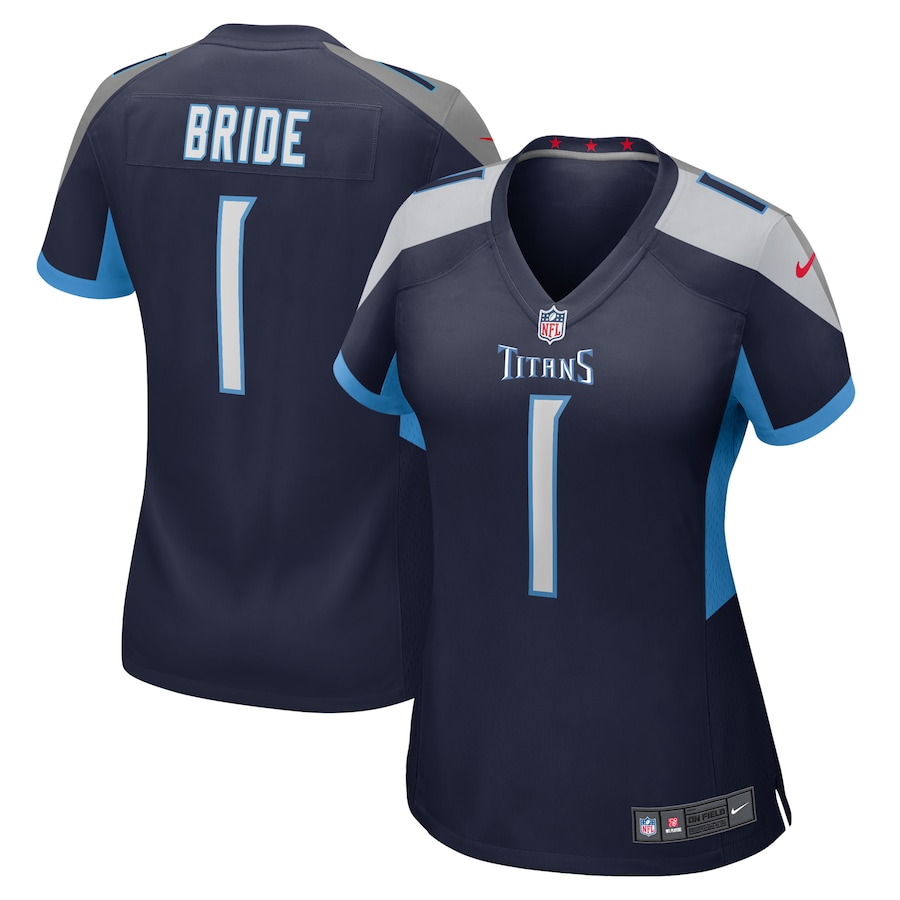 Women's Tennessee Titans Number 1 Bride Nike Navy Game Jersey