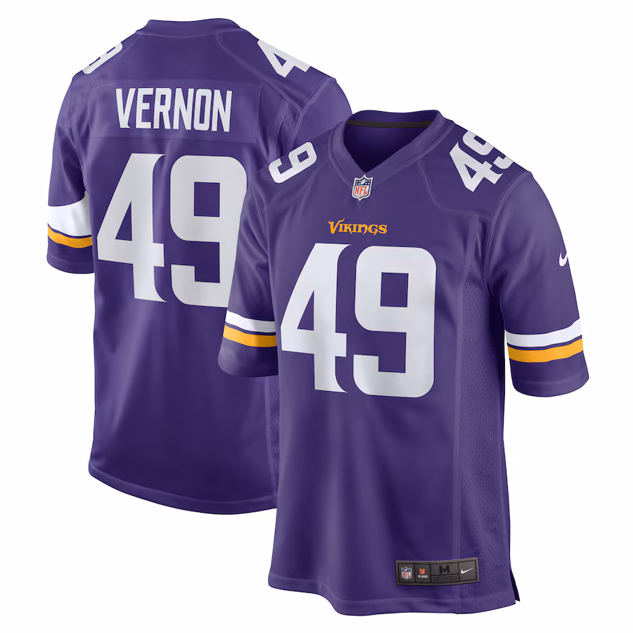 Men's Minnesota Vikings Seth Vernon Nike Purple Game Jersey