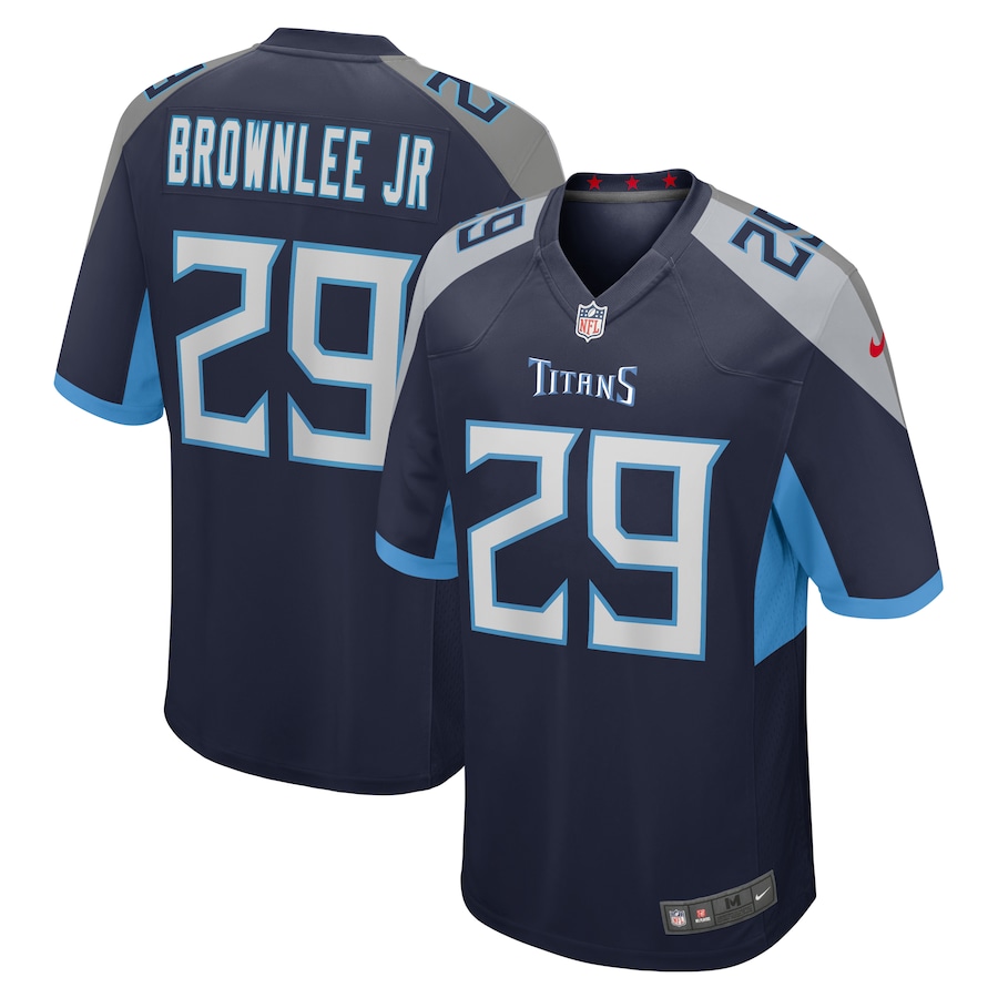 Men's Tennessee Titans Jarvis Brownlee Jr. Nike Navy Game Jersey