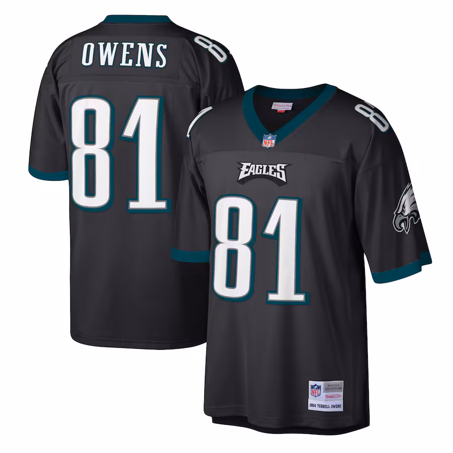 Men's Philadelphia Eagles Terrell Owens Mitchell & Ness Black Legacy Replica Jersey
