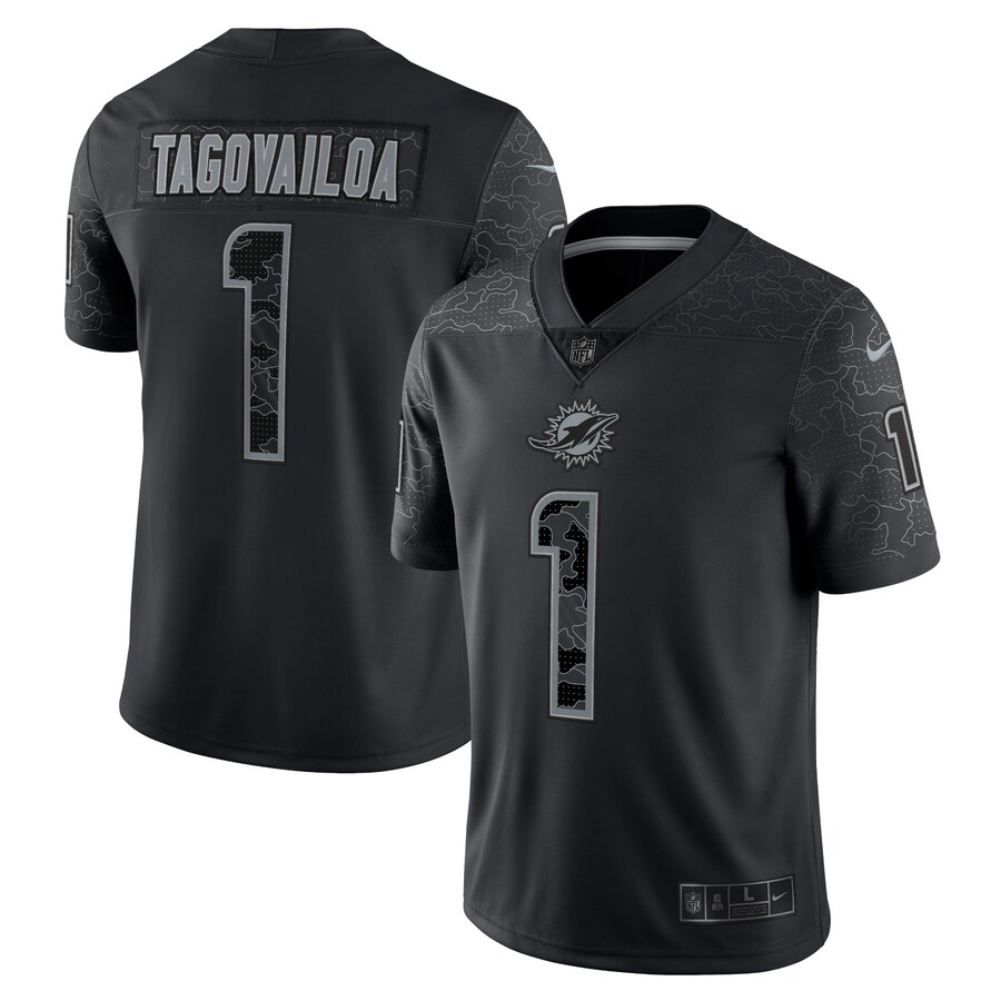 Men's Miami Dolphins Tua Tagovailoa Nike Black RFLCTV Limited Jersey