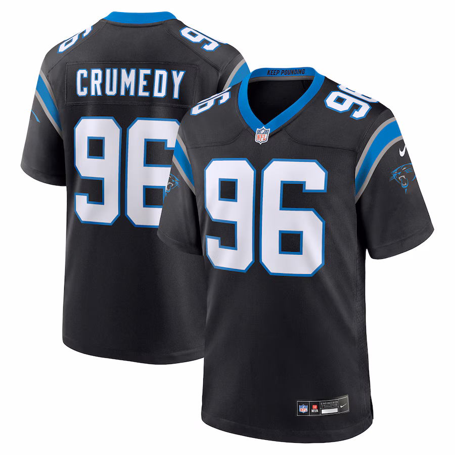 Men's Carolina Panthers Jaden Crumedy Nike Black Game Jersey