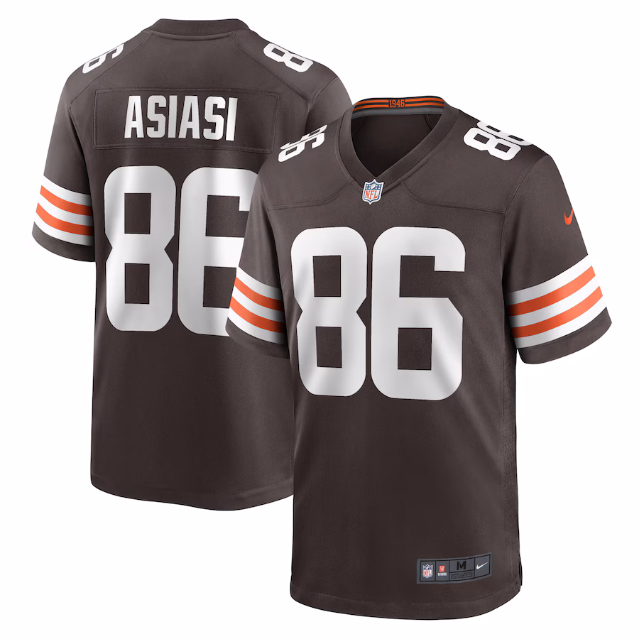 Men's Cleveland Browns Devin Asiasi Nike Brown Game Jersey
