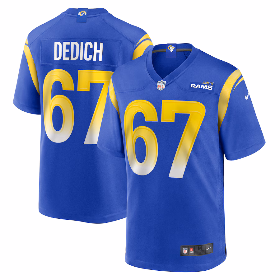 Men's Los Angeles Rams Justin Dedich Nike Royal Game Jersey