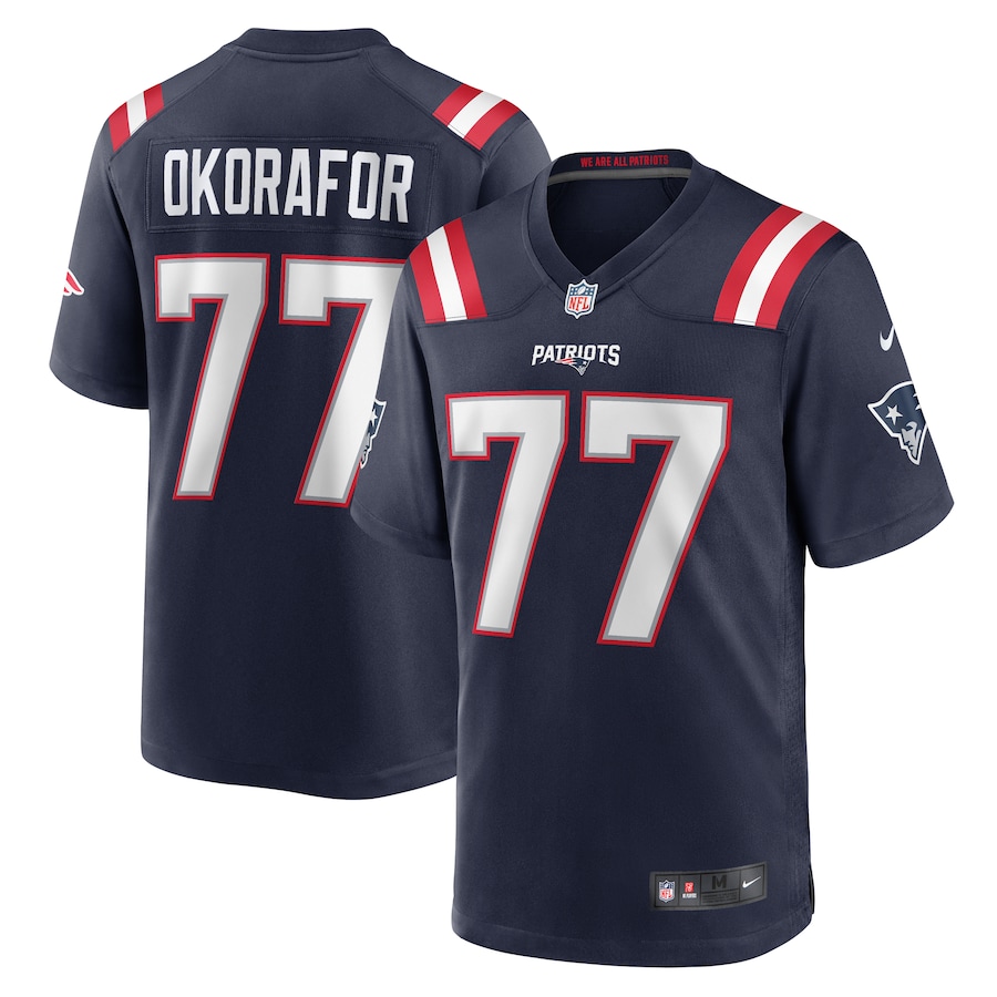 Men's New England Patriots Chukwuma Okorafor Nike Navy Game Jersey
