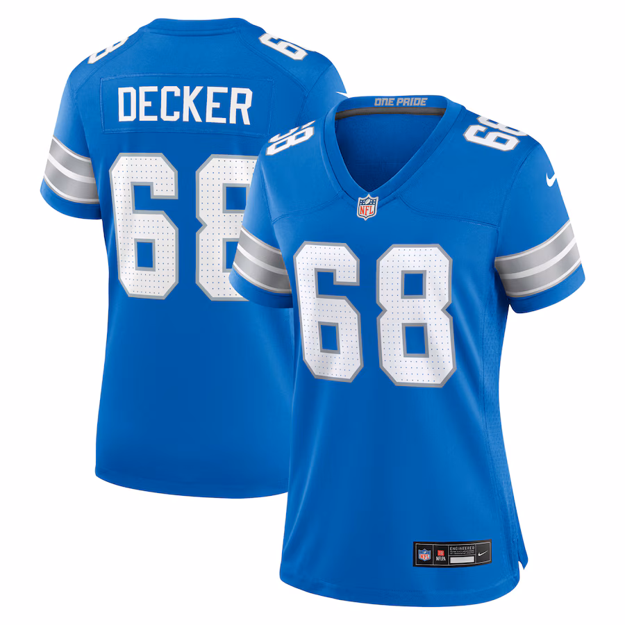 Women's Detroit Lions Taylor Decker Nike Blue Team Game Jersey