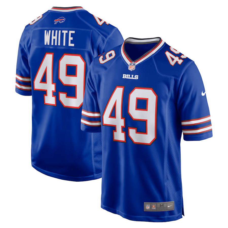 Men's Buffalo Bills DaShaun White Nike Royal Team Game Jersey