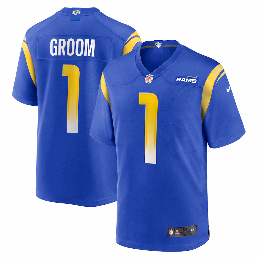 Men's Los Angeles Rams Number 1 Groom Nike Royal Game Jersey