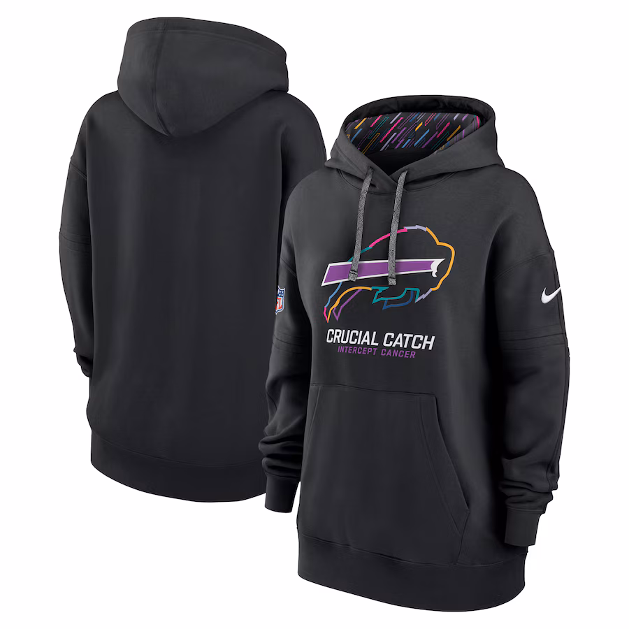 Women's Buffalo Bills  Nike Black 2024 NFL Crucial Catch Club Pullover Hoodie