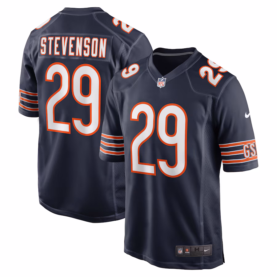 Men's Chicago Bears Tyrique Stevenson Nike Navy Game Jersey