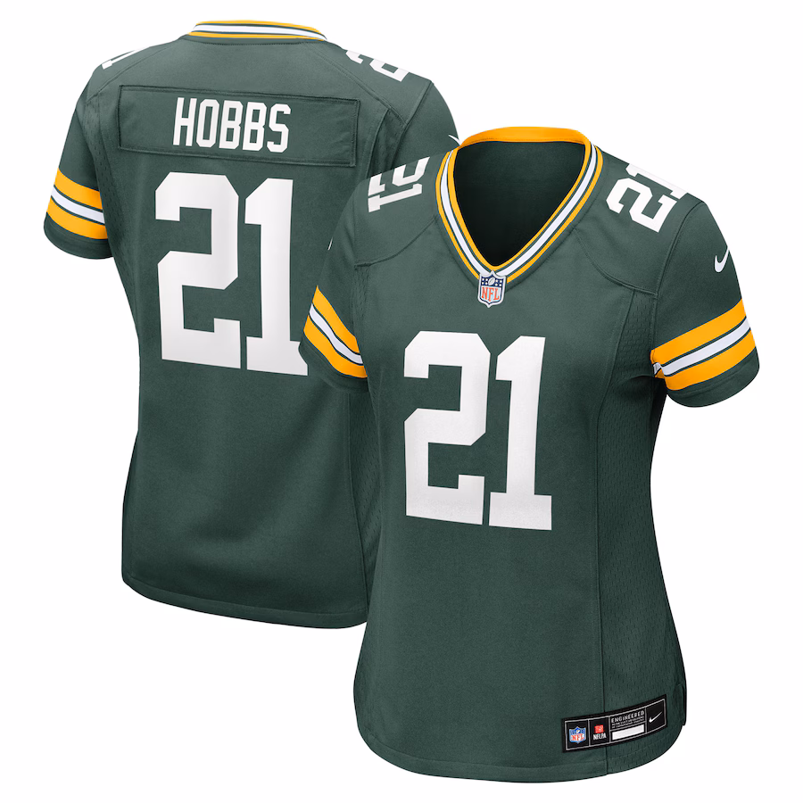 Women's Green Bay Packers Nate Hobbs Nike Green Team Game Jersey