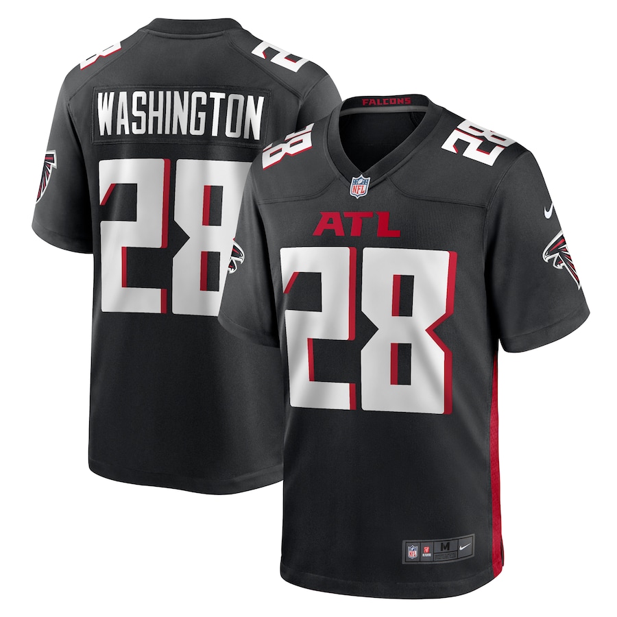 Men's Atlanta Falcons Carlos Washington Nike Black Game Jersey