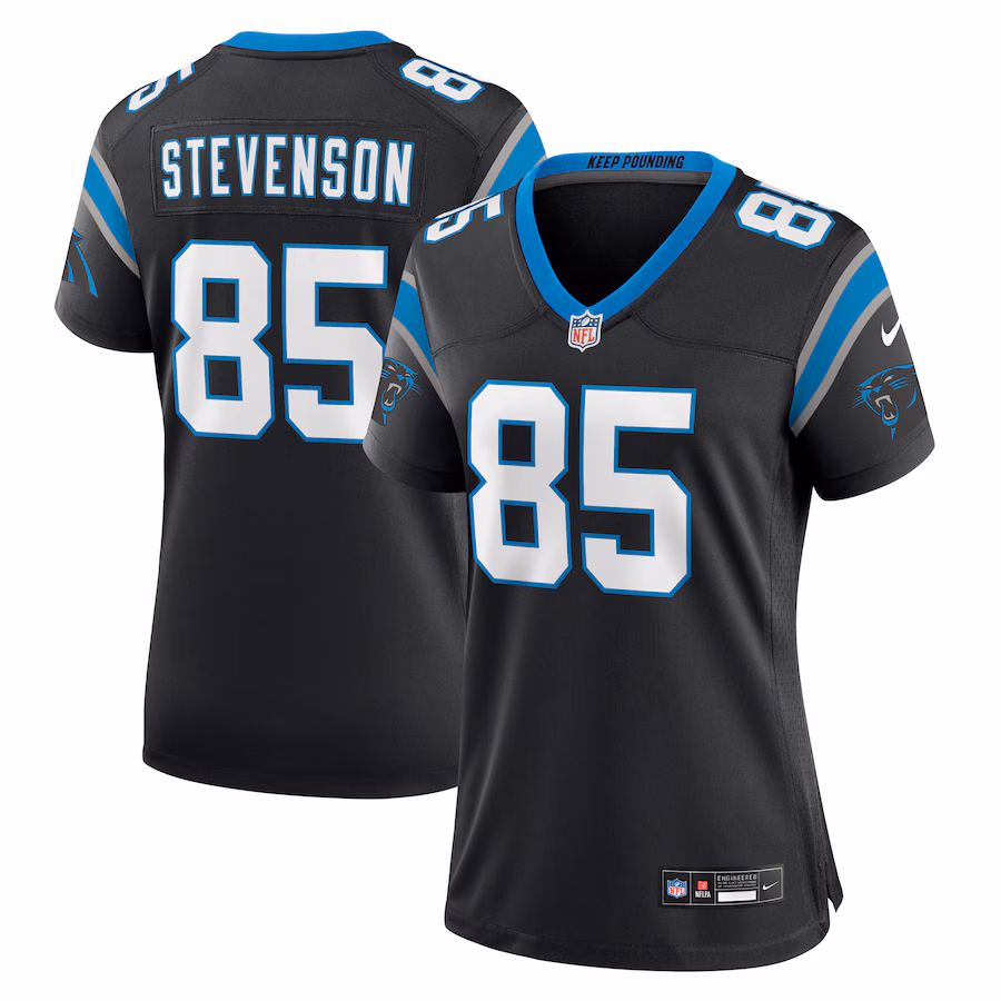 Women's Carolina Panthers Marquez Stevenson Nike  Black Team Game Jersey
