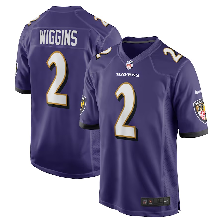 Men's Baltimore Ravens Nate Wiggins Nike Purple Player Game Jersey