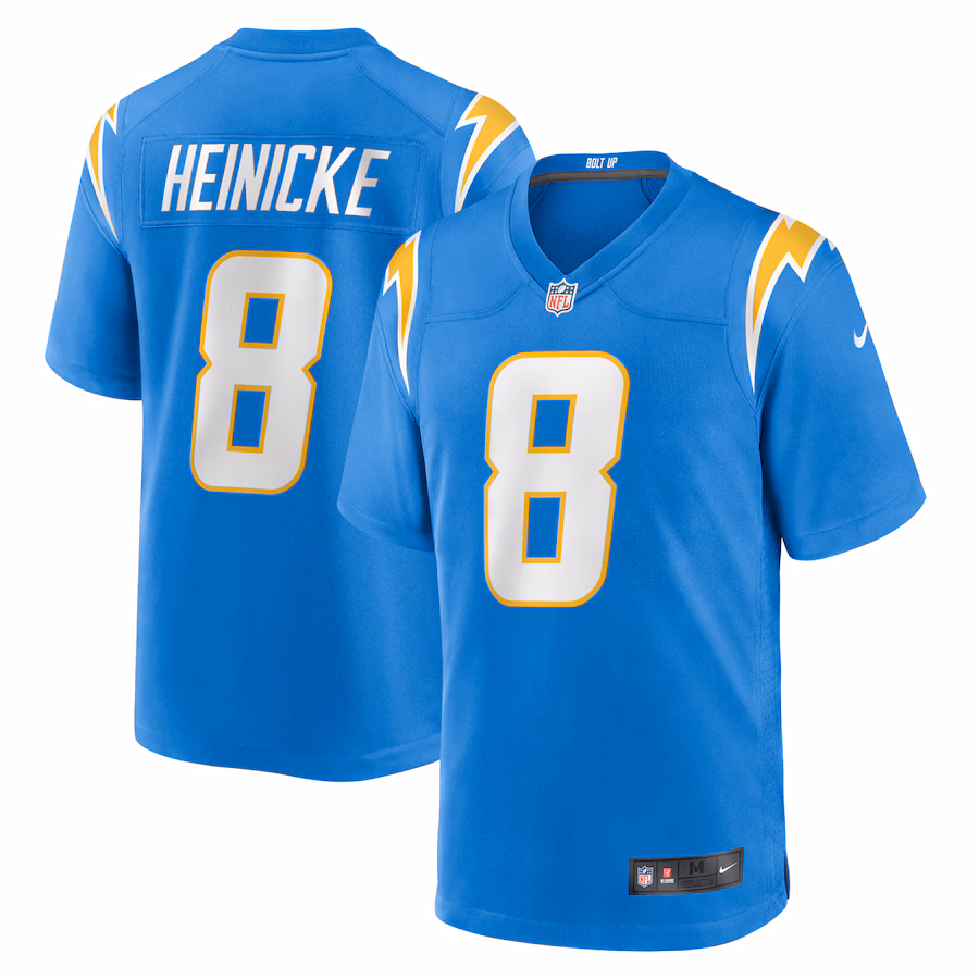 Men's Los Angeles Chargers Taylor Heinicke Nike Powder Blue Team Game Jersey