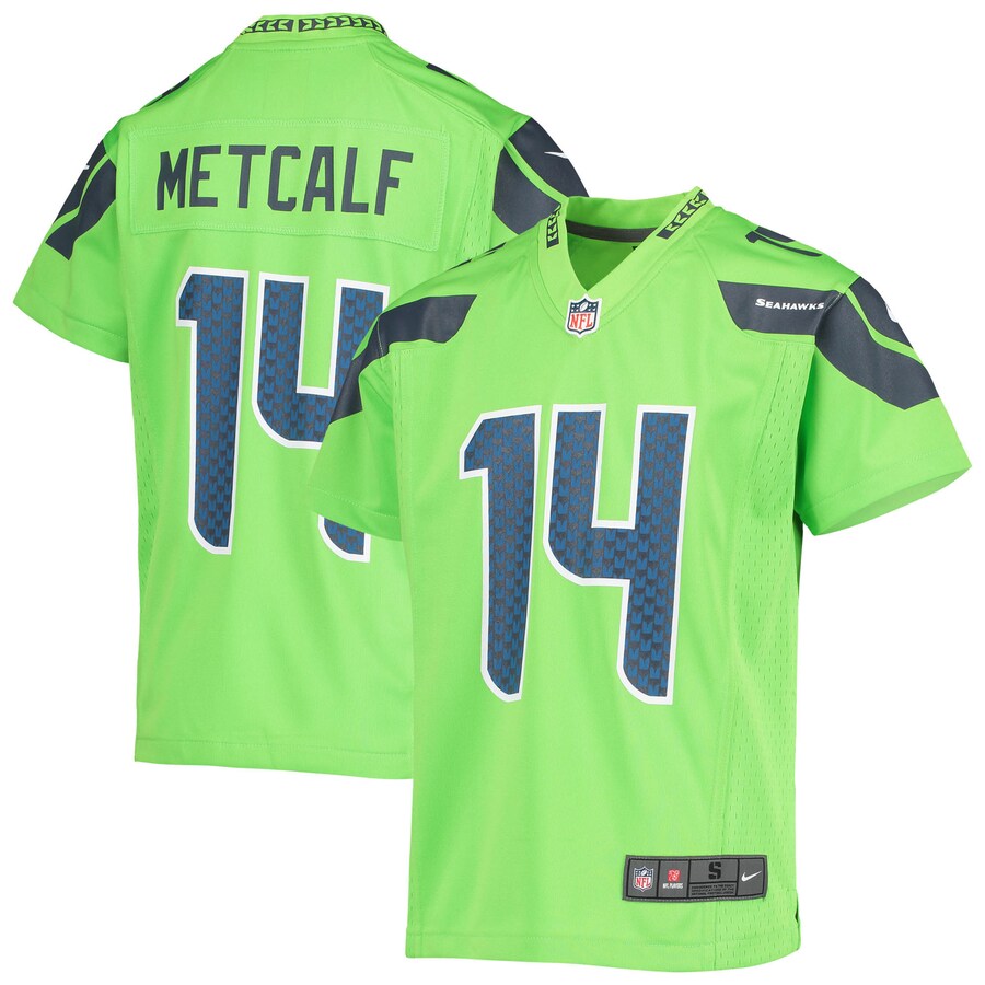 Youth Seattle Seahawks DK Metcalf Nike Neon Green Game Jersey