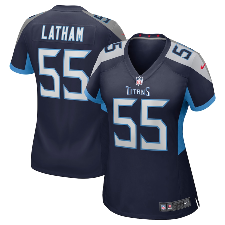 Women's Tennessee Titans JC Latham Nike Navy Team Game Jersey