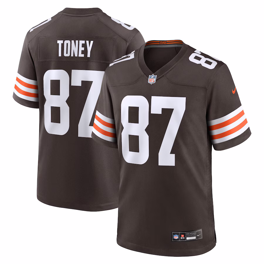 Men's Cleveland Browns Kadarius Toney Nike Brown Team Game Jersey