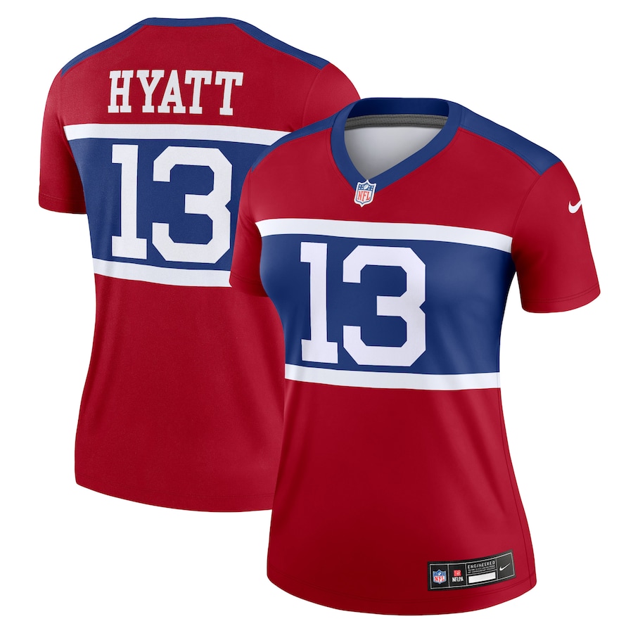 Women's New York Giants Jalin Hyatt Nike Red Alternate Legend Player Performance Top