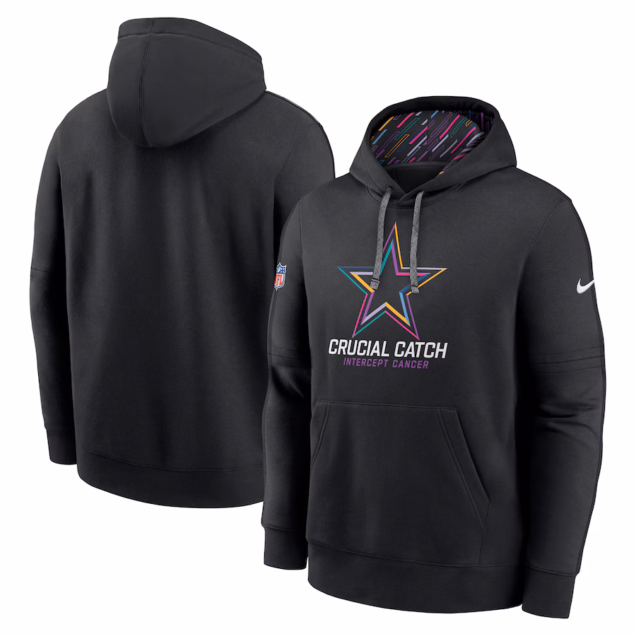 Men's Dallas Cowboys Nike Black 2024 NFL Crucial Catch Club Pullover Hoodie