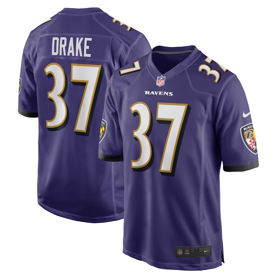 Men's Baltimore Ravens Kenyan Drake Nike Purple Game Jersey