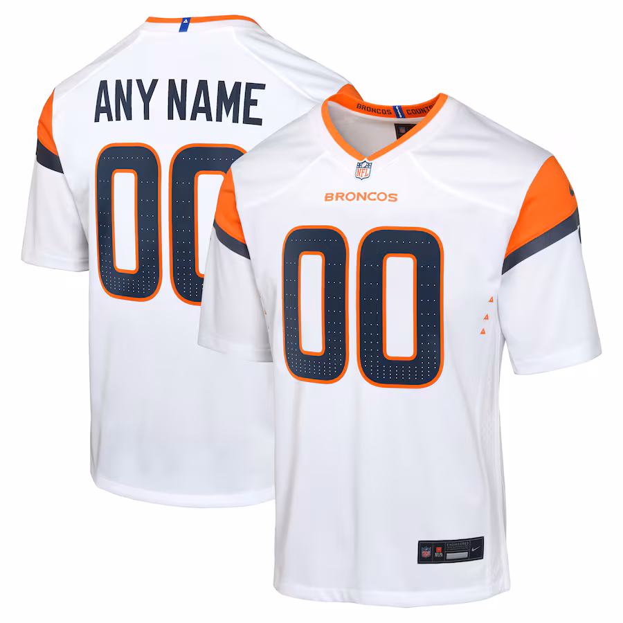 Youth Denver Broncos Nike White Custom Game Jersey