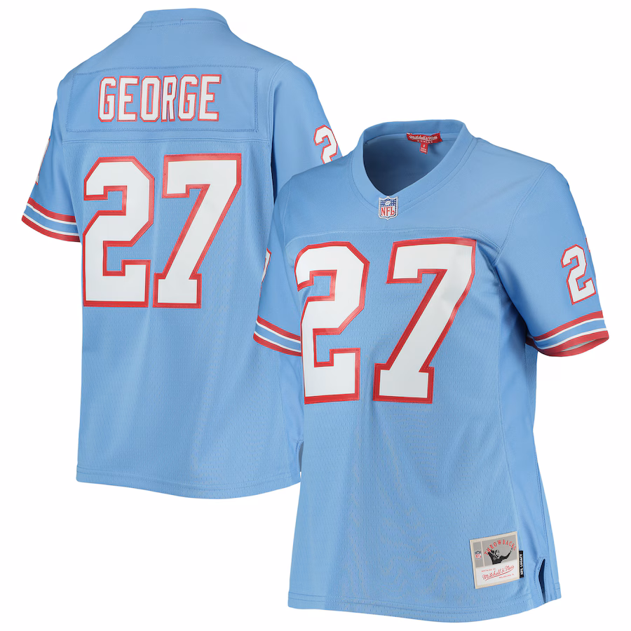 Women's Houston Oilers Eddie George Mitchell & Ness Light Blue Legacy Replica Player Jersey