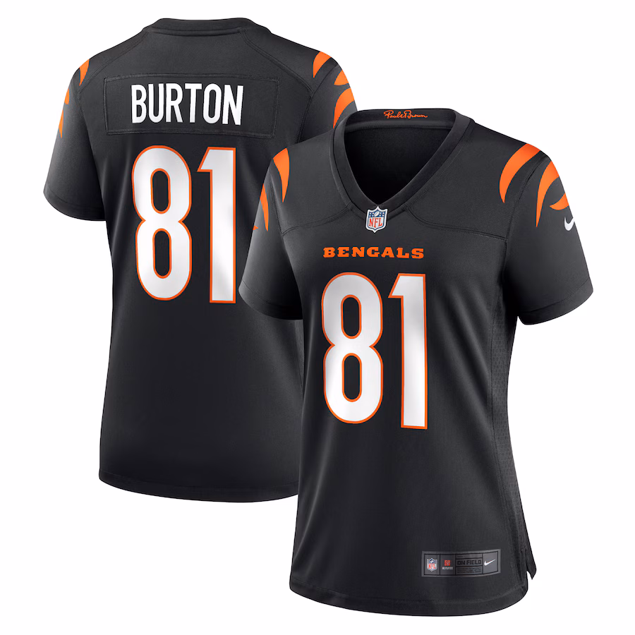 Women's Cincinnati Bengals Jermaine Burton Nike Black Game Jersey
