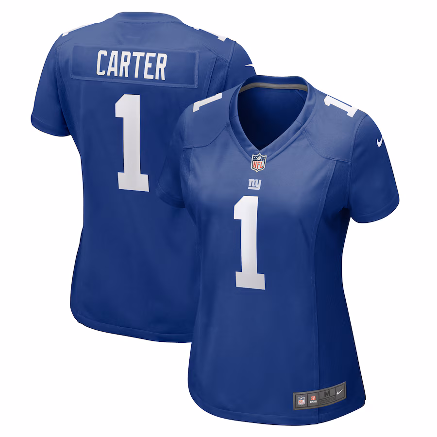 Women's New York Giants Abdul Carter Nike Royal First Round Pick Game Jersey
