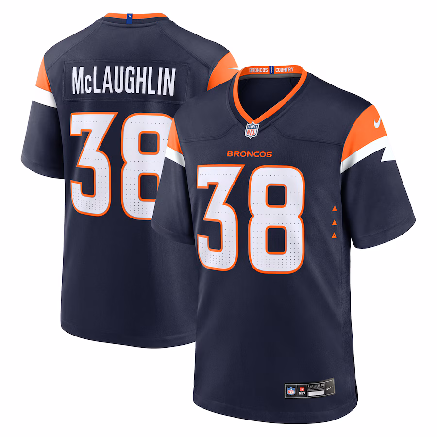 Men's Denver Broncos Jaleel McLaughlin Nike Navy Alternate Game Jersey