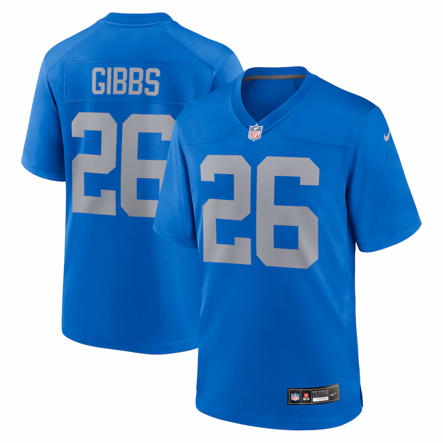 Men's Detroit Lions Jahmyr Gibbs Nike Blue Alternate Game Jersey