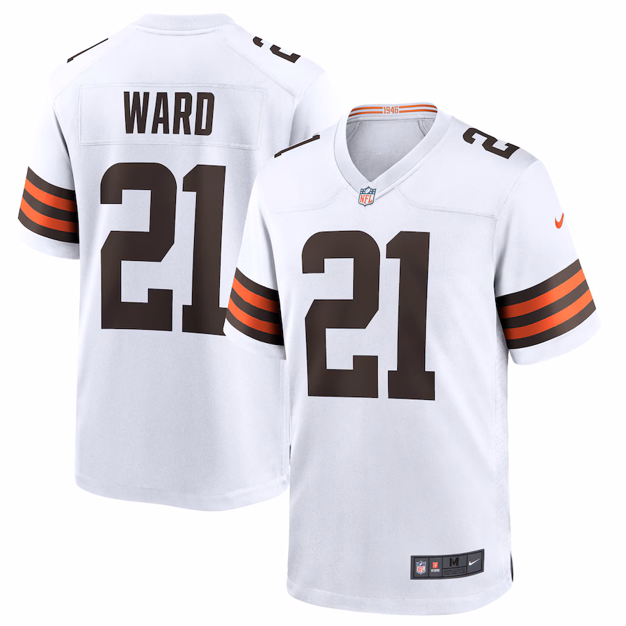 Men's Cleveland Browns Denzel Ward Nike White Game Jersey