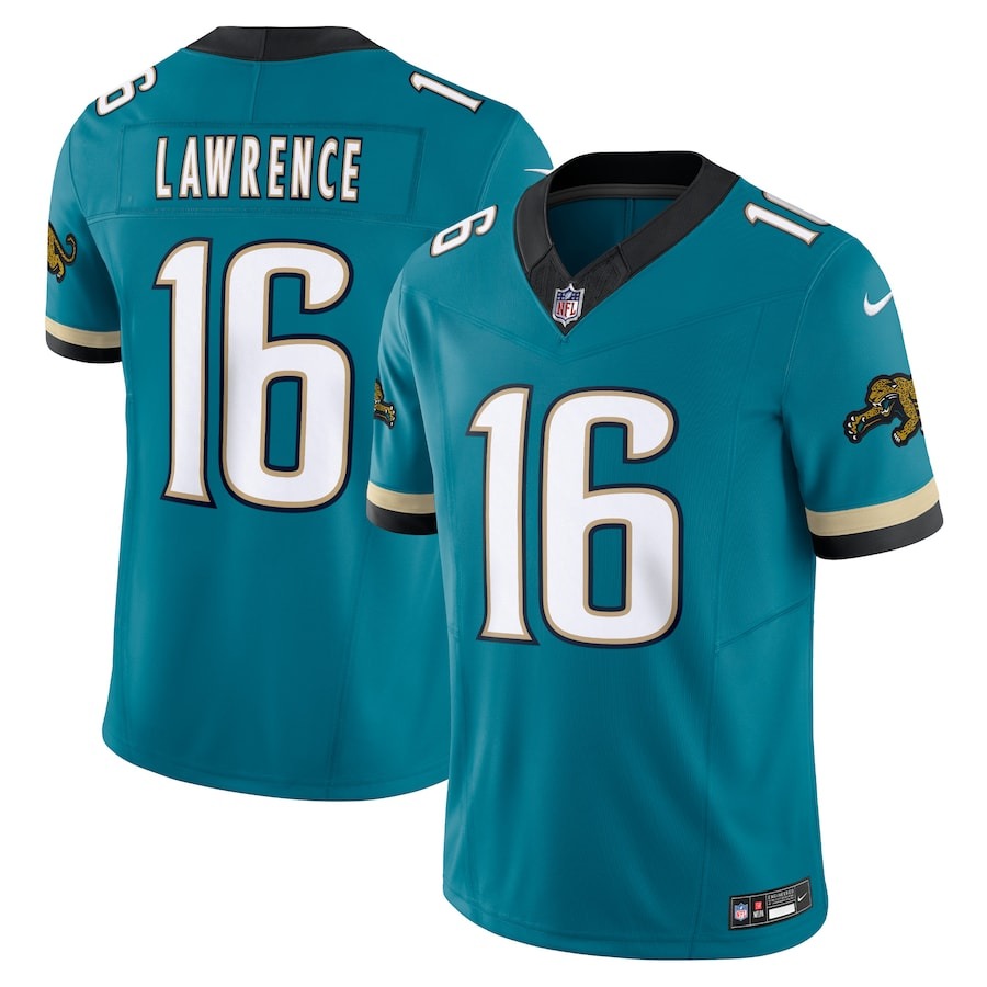 Men's Jacksonville Jaguars Trevor Lawrence Nike Teal Prowler Throwback Vapor F.U.S.E. Limited Jersey