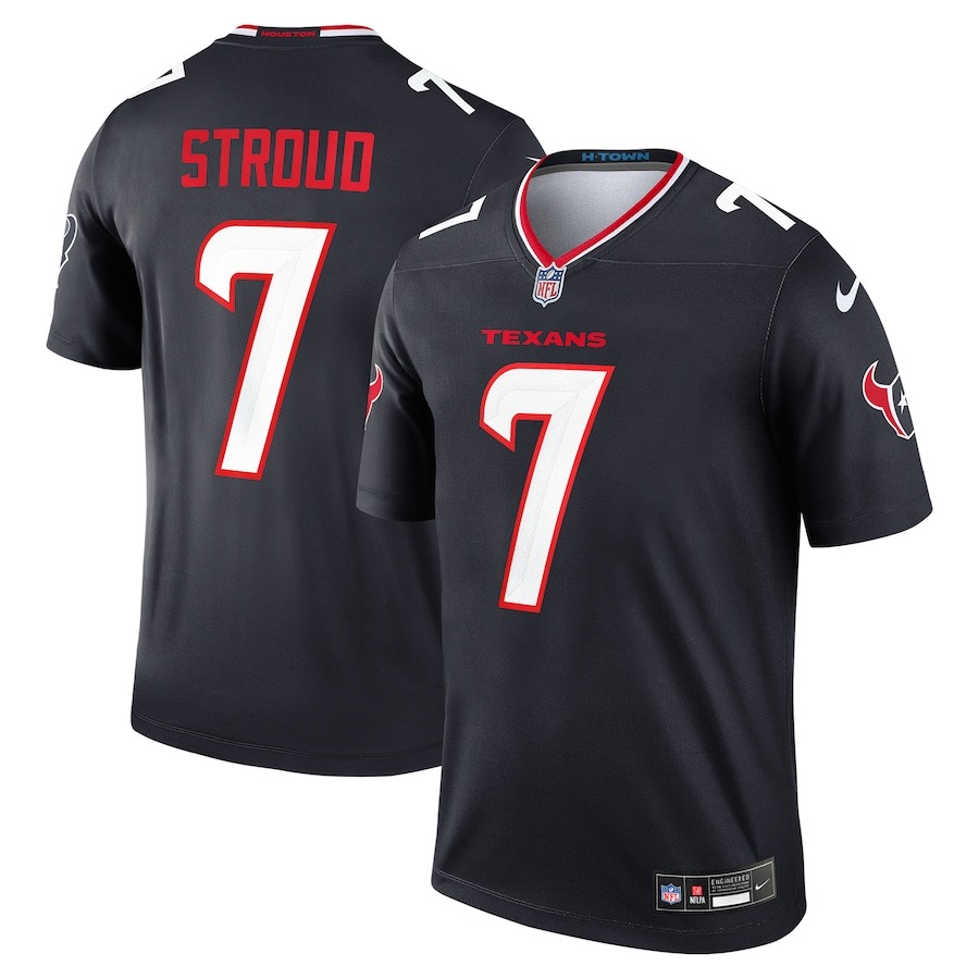 Men's Houston Texans C.J. Stroud Nike Navy Team Legend Player Performance Top