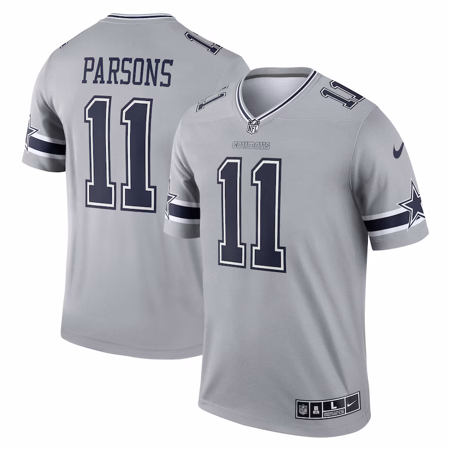 Men's Dallas Cowboys Micah Parsons Nike Gray Inverted Legend Player Performance Top