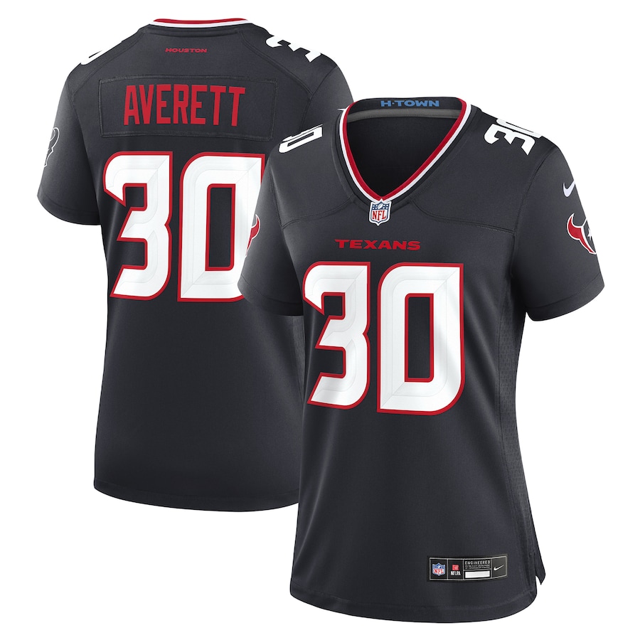 Women's Houston Texans Anthony Averett Nike Navy Team Game Jersey