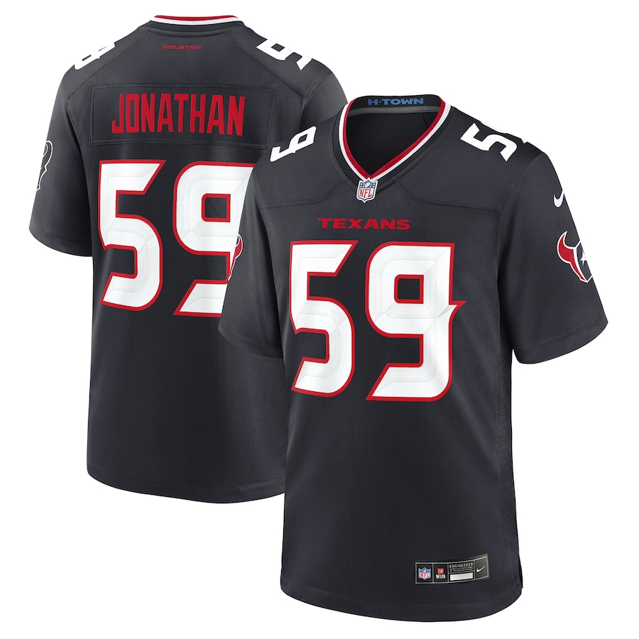 Men's Houston Texans Kingsley Jonathan Nike Navy Team Game Jersey