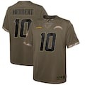 Men's Los Angeles Chargers #10 Justin Herbert 2022 Olive Salute To Service Limited Stitched Jersey