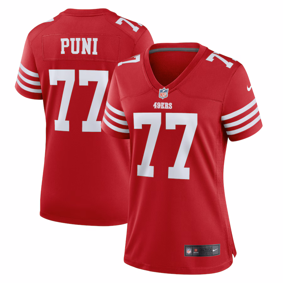 Women's San Francisco 49ers Dominick Puni Nike  Scarlet Team Game Jersey