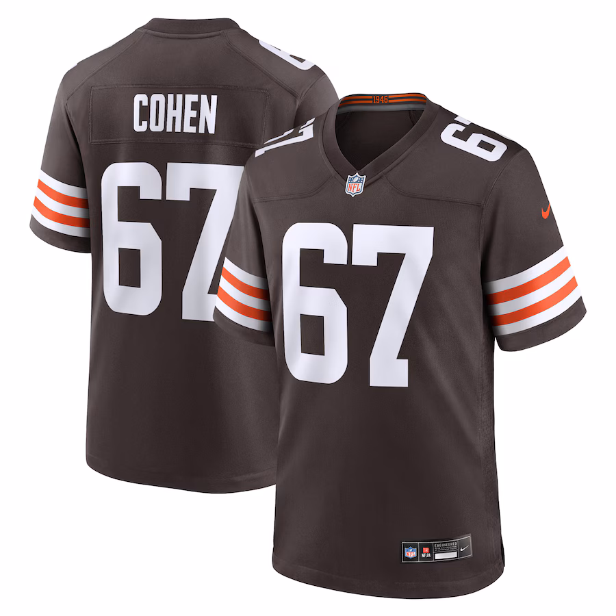 Men's Cleveland Browns Javion Cohen Nike Brown Team Game Jersey