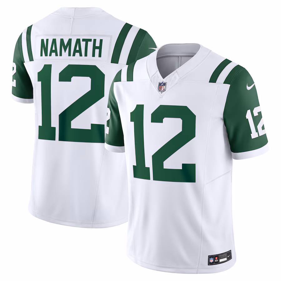 Men's New York Jets Joe Namath Nike White Classic Alternate Vapor F.U.S.E. Retired Player Limited Jersey