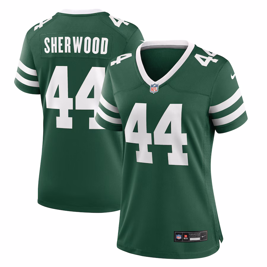 Women's New York Jets Jamien Sherwood Nike Legacy Green Team Game Jersey